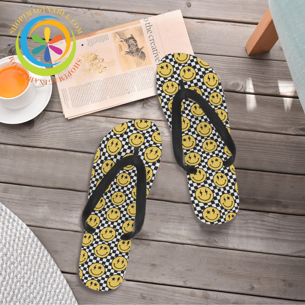 Groovy Happy Faces Mens & Ladies Flip-Flops