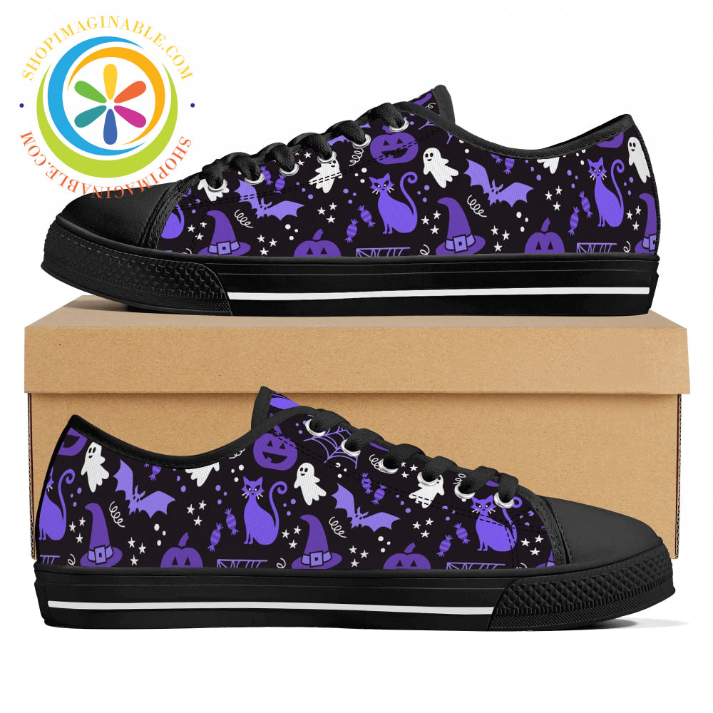 Halloween Party Ladies Low Top Canvas Shoes Black / Us11 (Eu42)