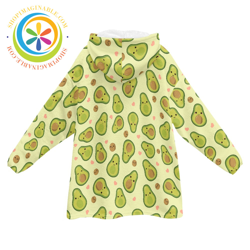 Happy Avocado - Blanket Hoodie white / ONESIZE