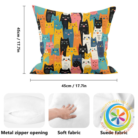 Happy Cats Pillow Cover