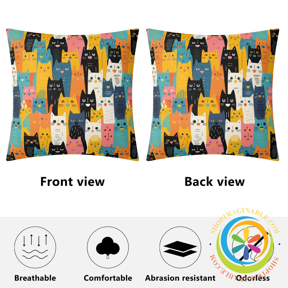Happy Cats Pillow Cover