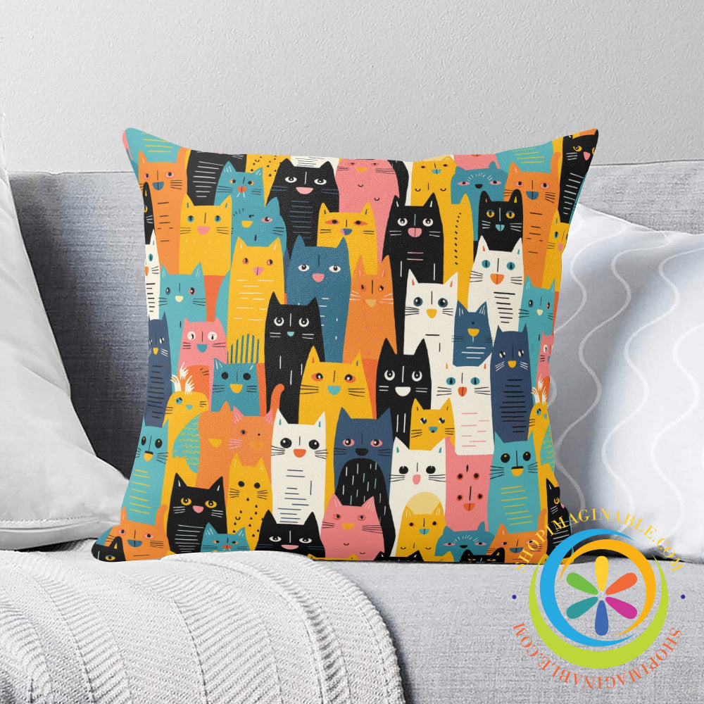 Happy Cats Pillow Cover