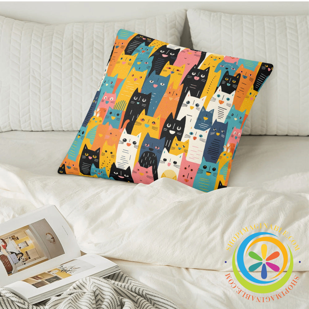 Happy Cats Pillow Cover