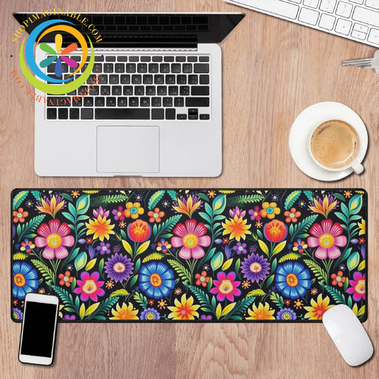 Happy Floral Large Gaming Mouse Pad