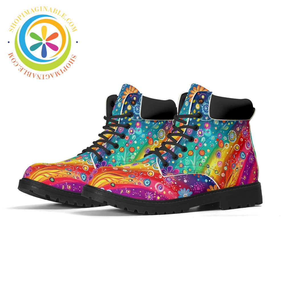 Happy Flower Rainbow Ladies Boots