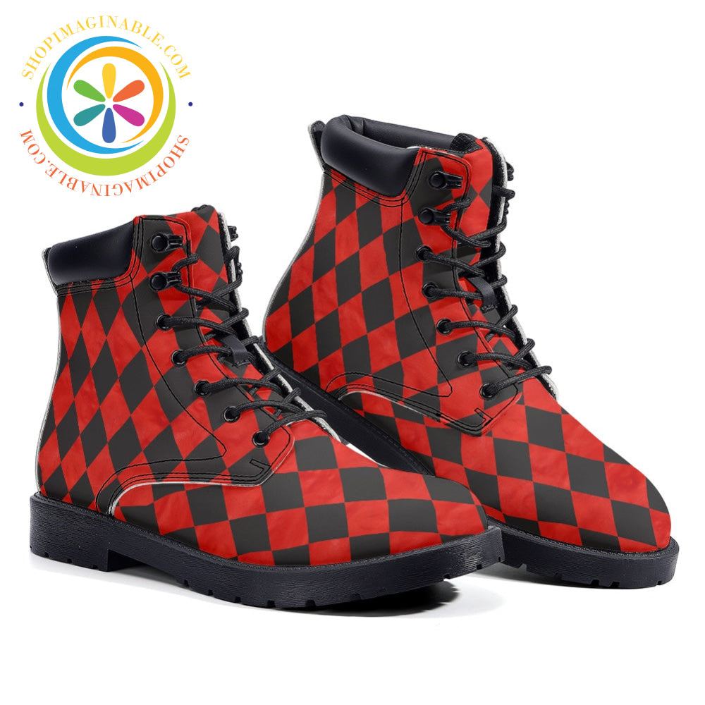 Harlequin Diamond - Leather Martin Boots