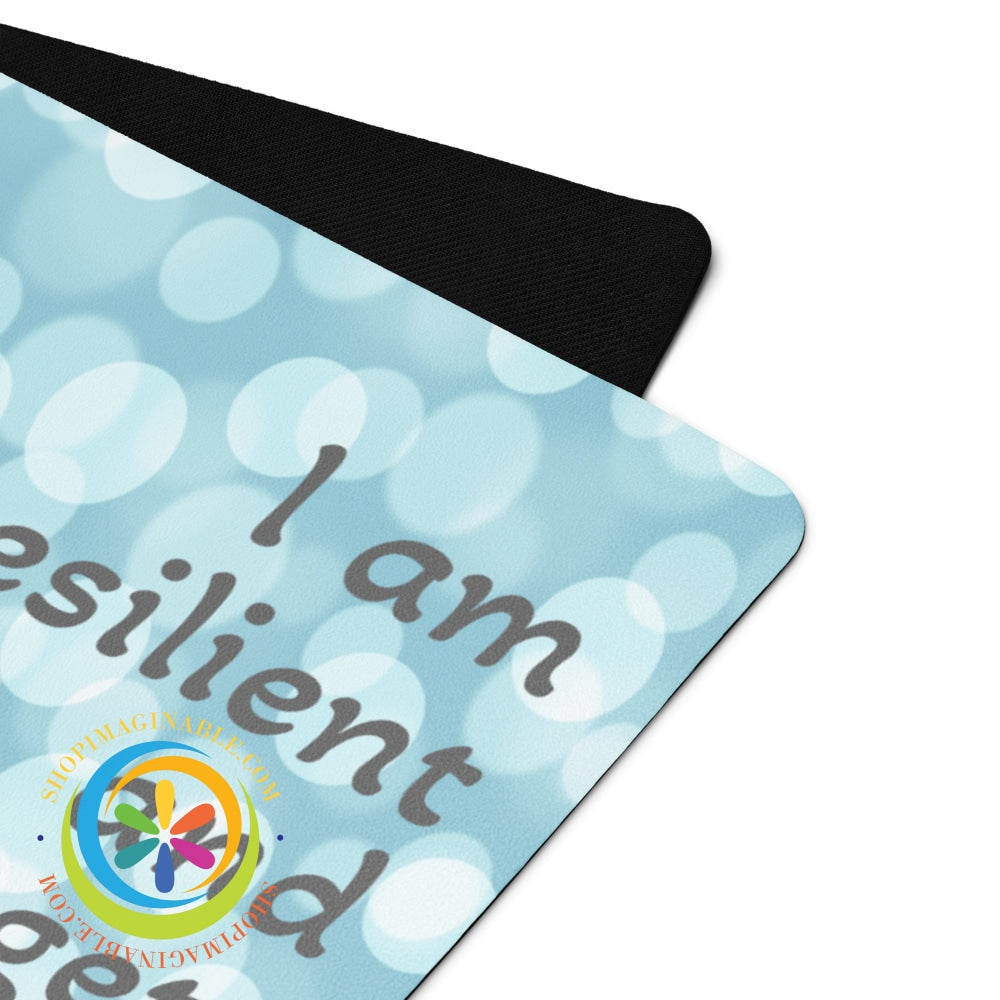I Am Resilient Yoga Mat - Self Motivation Affirmation Yoga Mat