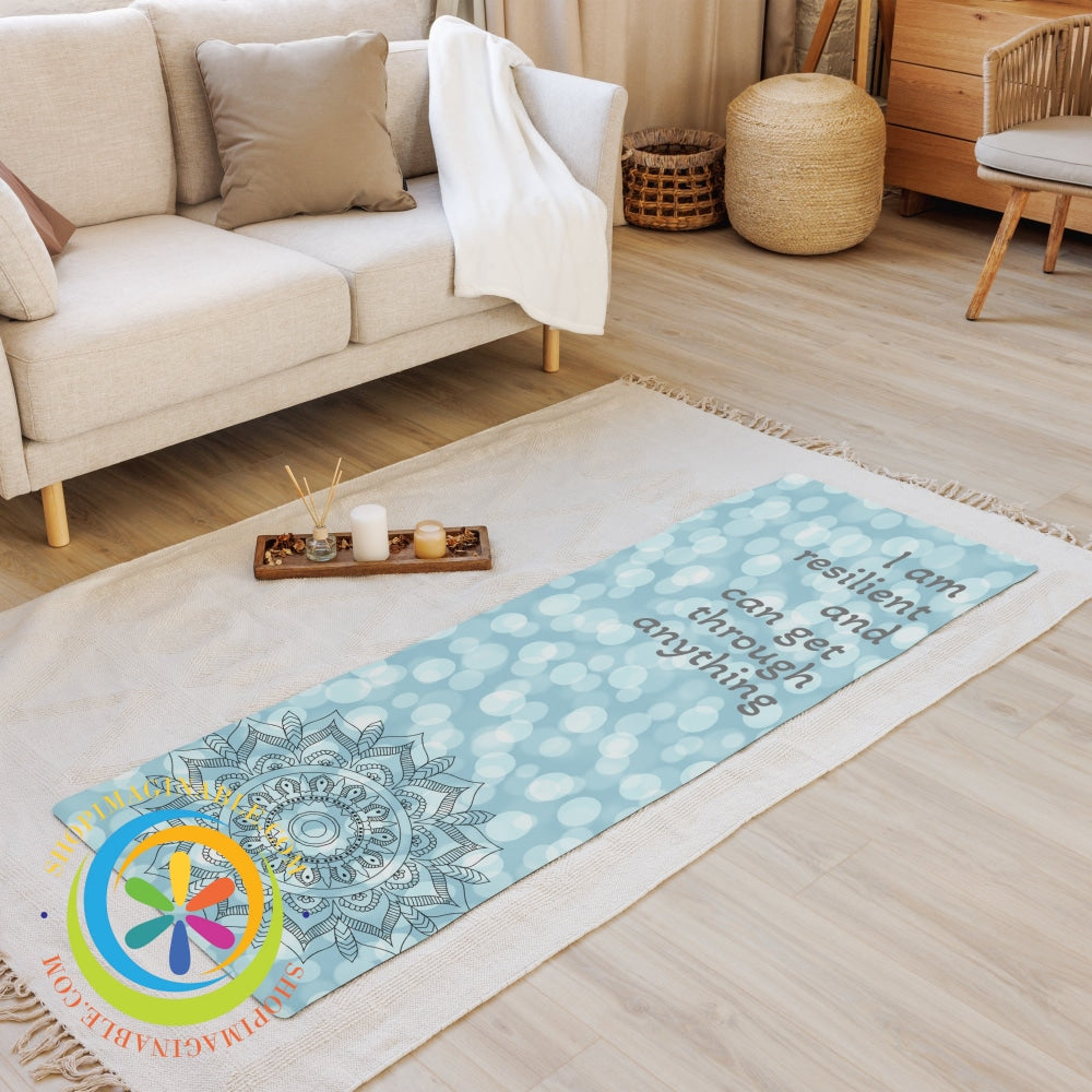 I Am Resilient Yoga Mat - Self Motivation Affirmation Yoga Mat