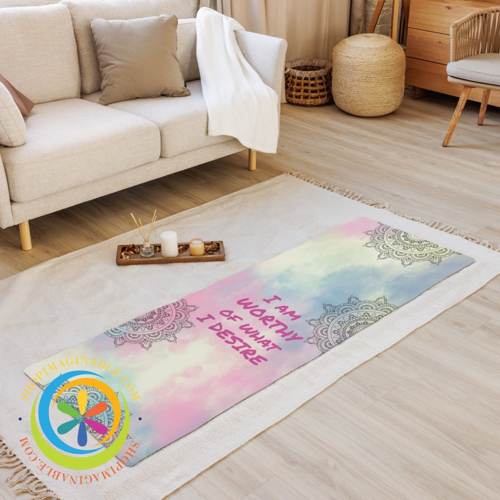I Am Worthy Of What Desire Yoga Mat Yoga