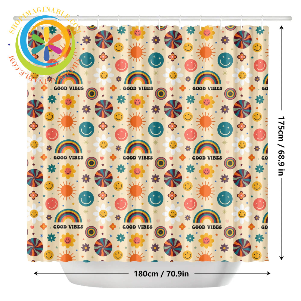 Just Good Vibes Shower Curtain