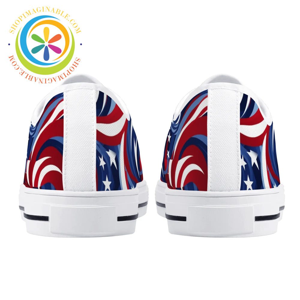 Let Freedom Ring! Ladies Low Top Canvas Shoes