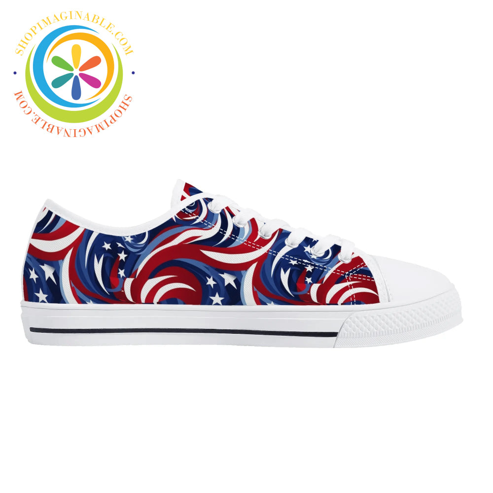 Let Freedom Ring! Ladies Low Top Canvas Shoes