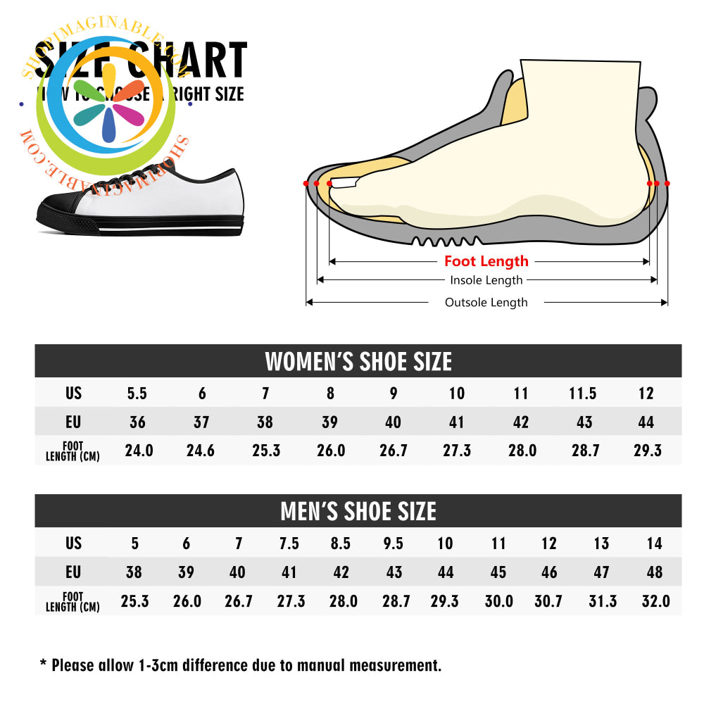 Let Freedom Ring! Ladies Low Top Canvas Shoes