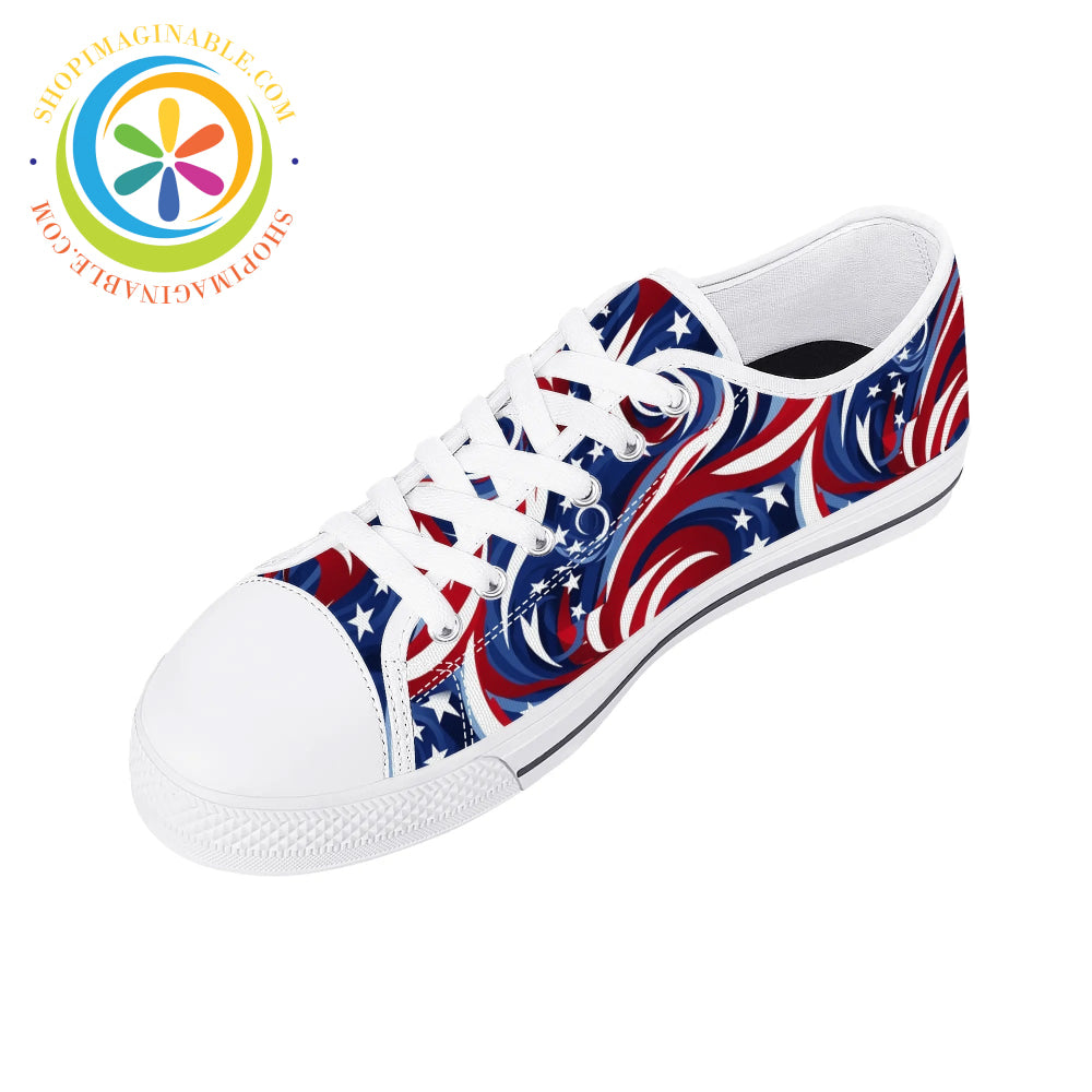 Let Freedom Ring! Ladies Low Top Canvas Shoes