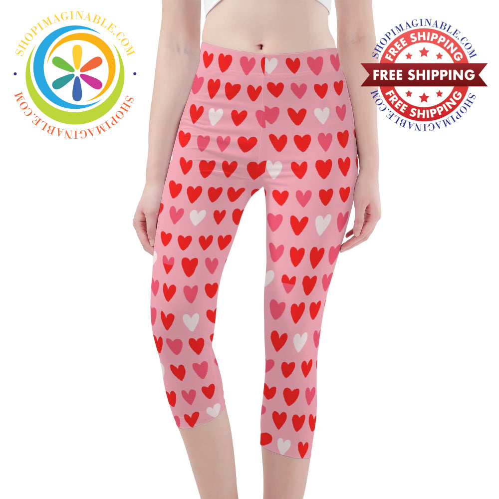 Listen To Your Heart Capris Yoga Leggings Xs