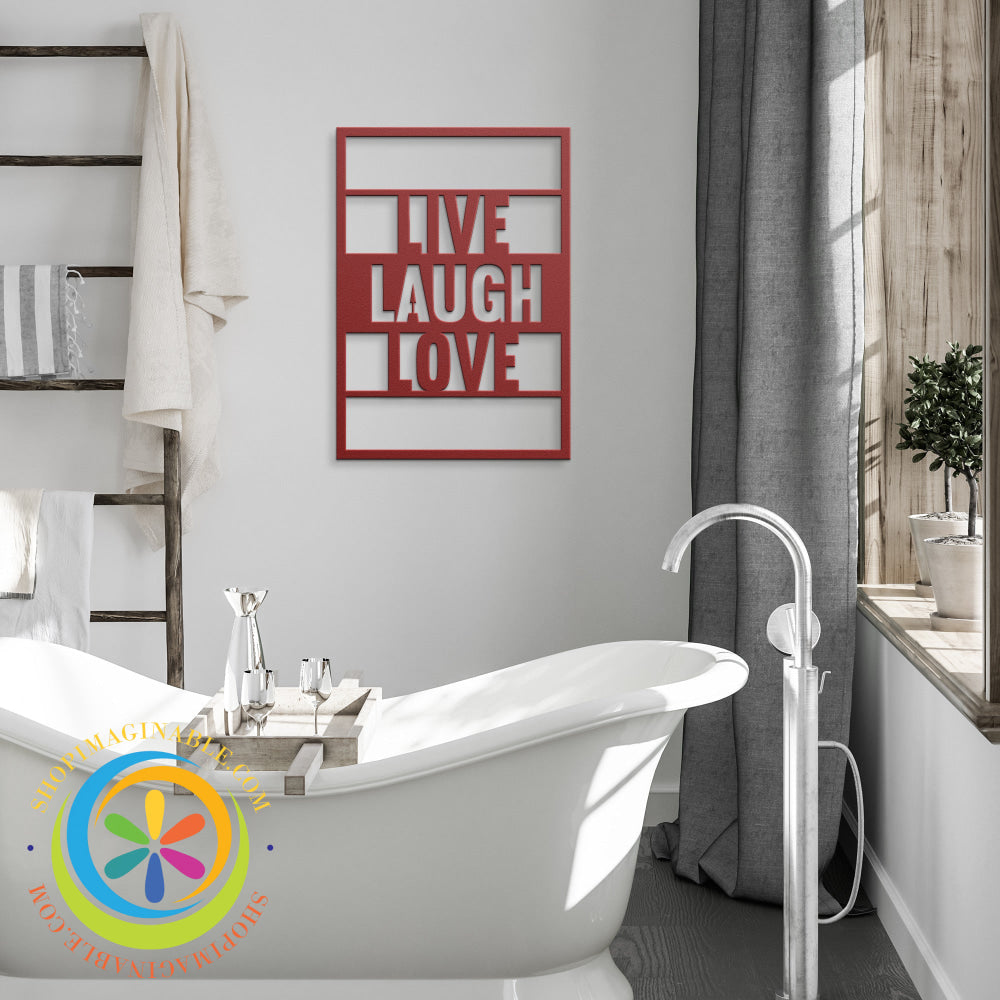 Live Love Laugh Metal Wall Decor Red / 12 Inch Art