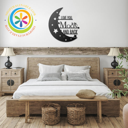 Love You To The Moon & Back Metal Wall Art
