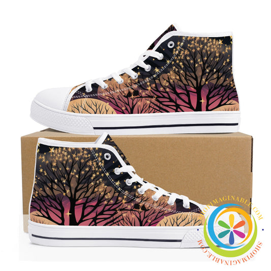 Magical Forest Ladies High Top Canvas Shoes