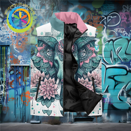 Mandala Elephant Puffer Vest