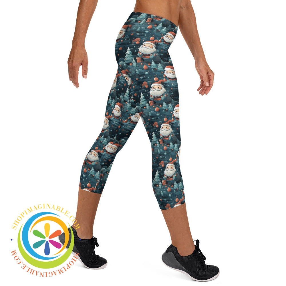 Midnight Santa Athleisure Capri Leggings Leggings