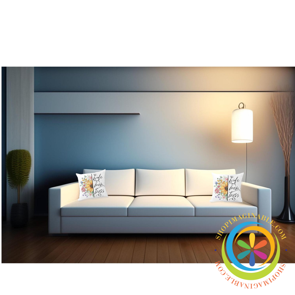 Mom Wife Boss Pillow Cover