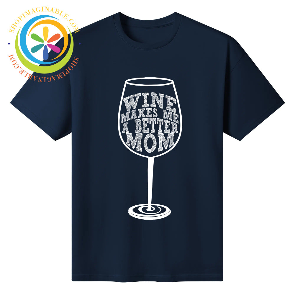 Mom Wine Unisex T-Shirt Navy / S T-shirt