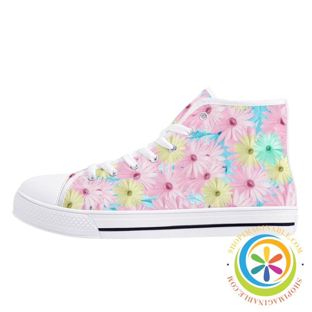 Mystical Daisy Ladies High Top Canvas Shoes