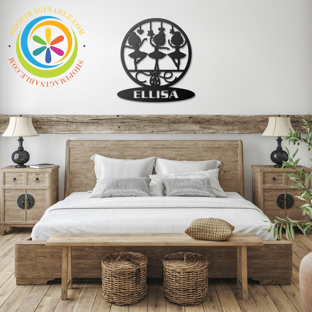 Personalized Ballerina Metal Art Décor Black / 12 Inch Wall