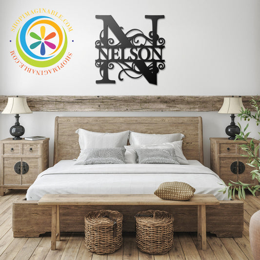 Personalized Custom Name Monogram Metal Wall Decor Art