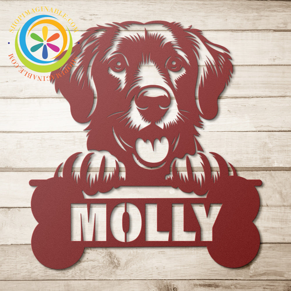 Personalized Dog Metal Wall Decor Red / 12 Inch Art