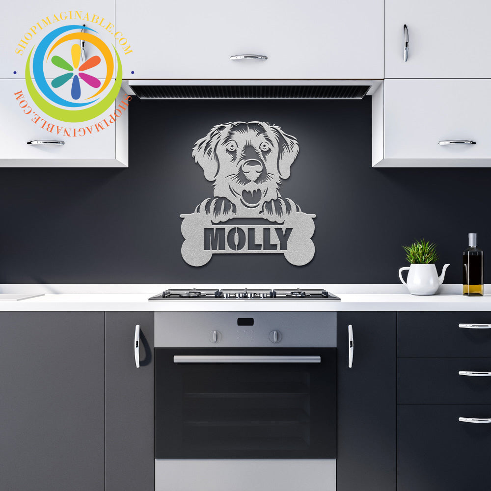 Personalized Dog Metal Wall Decor Silver / 12 Inch Art