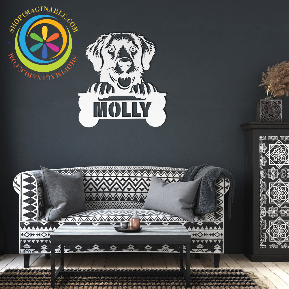 Personalized Dog Metal Wall Decor White / 12 Inch Art
