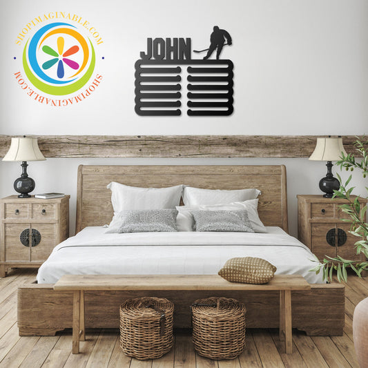 Personalized Hockey Medal Holder Wall Art-ShopImaginable.com