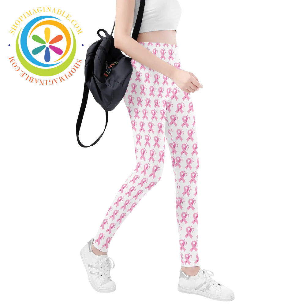 Pink Cancer Awareness Leggings Yoga Pants Athleisure