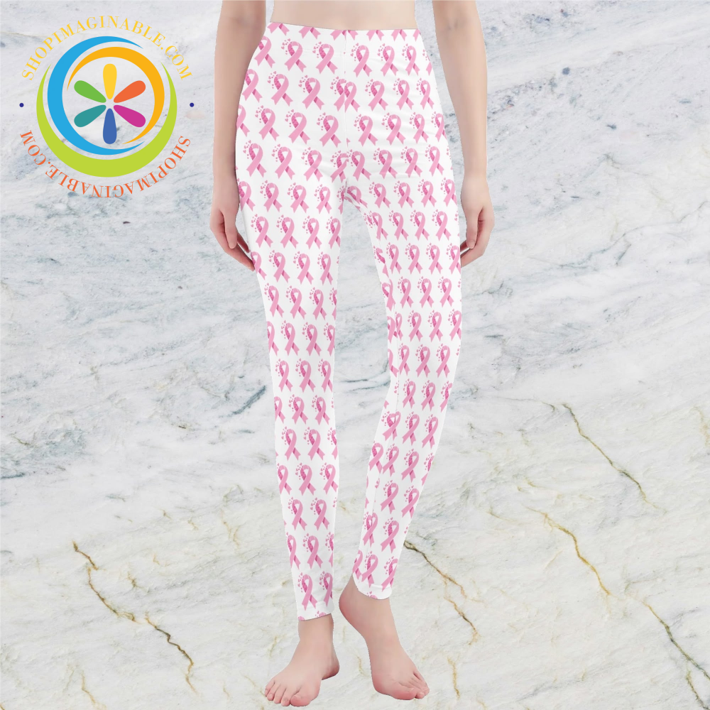 Pink Cancer Awareness Leggings Yoga Pants Athleisure