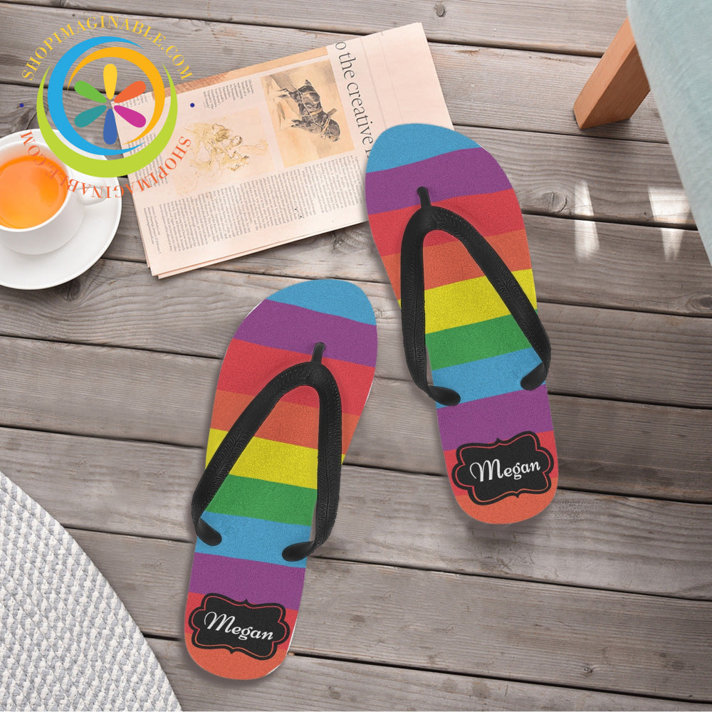 Pride Striped Mens & Ladies Flip-Flops