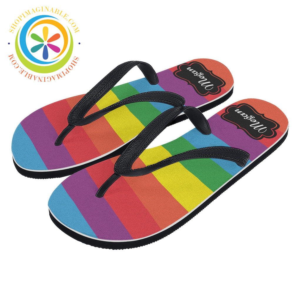Pride Striped Mens & Ladies Flip-Flops Small (Us 5-6 /Eu 35-37) / 2