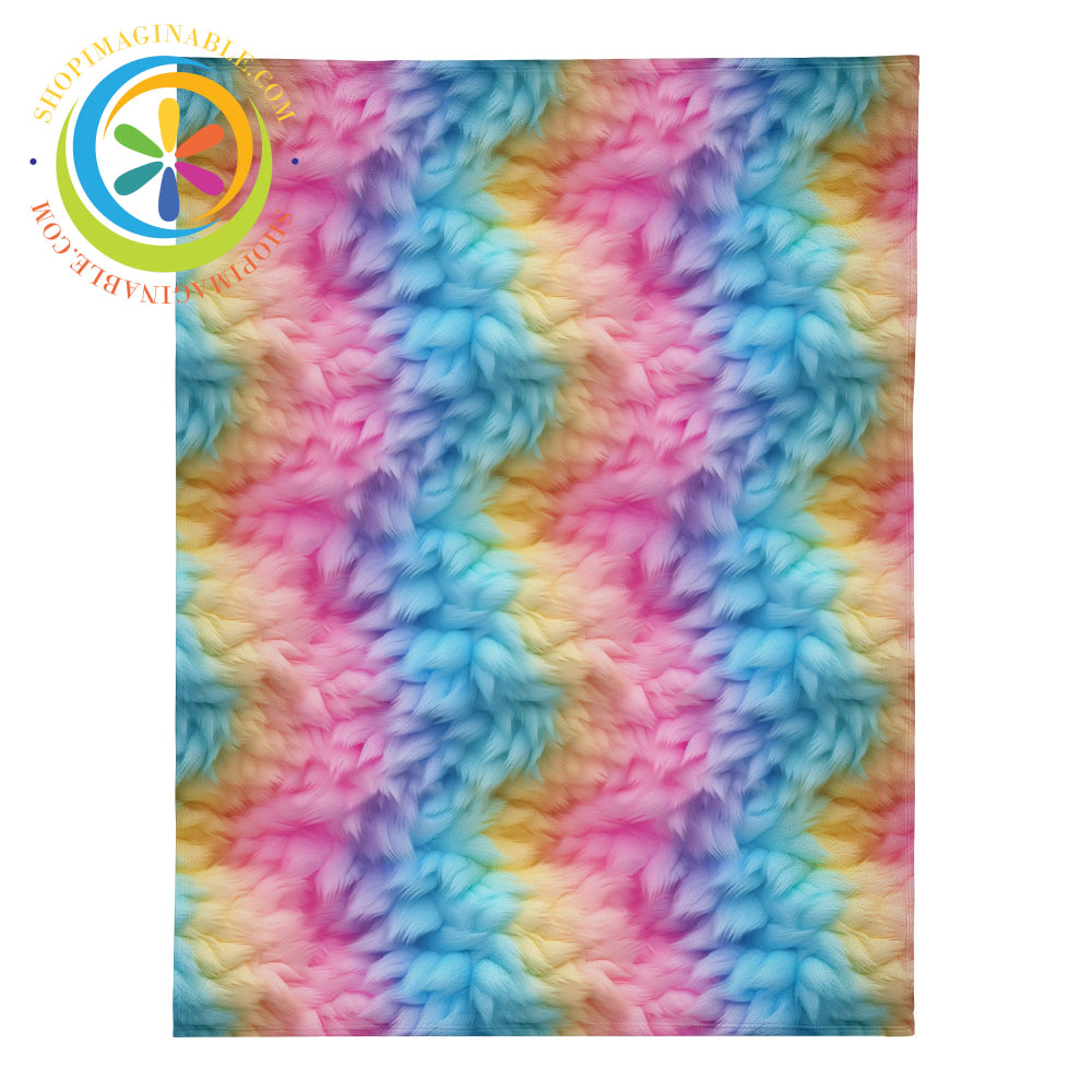 Rainbow Feathers Premium Fleece Blanket