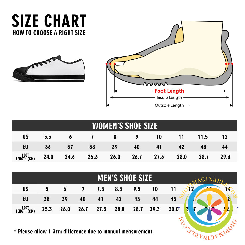 Red White & Usa! Ladies Low Top Canvas Shoes