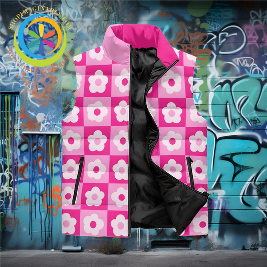 Retro 80S Daisy Puffer Vest