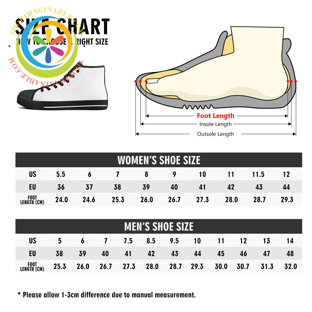 Retro 80S Floral Ladies High Top Canvas Shoes