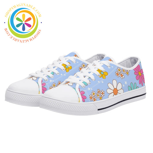 Retro 80S Floral Ladies Low Top Canvas Shoes