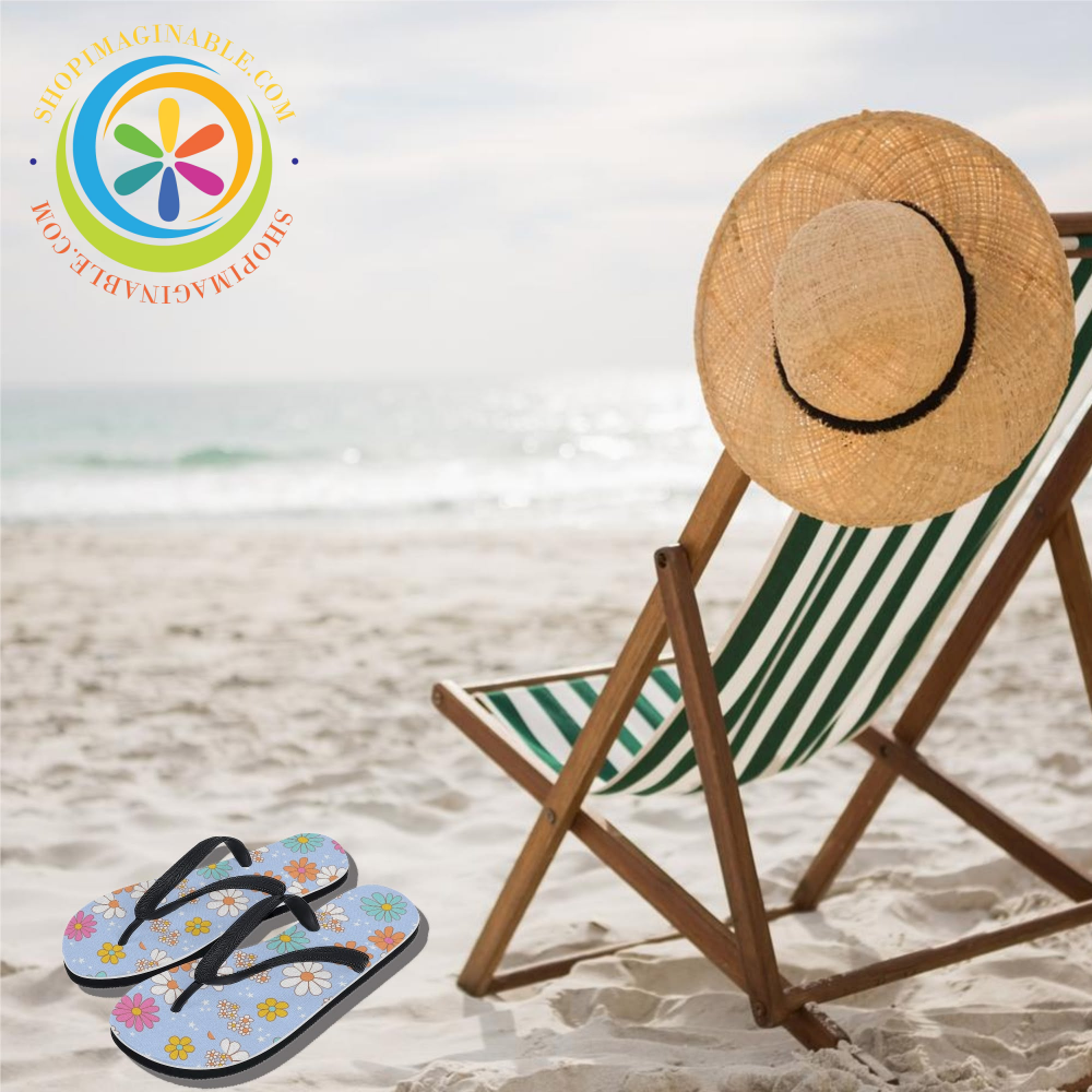 Retro Summer Daisy Mens & Ladies Flip-Flops
