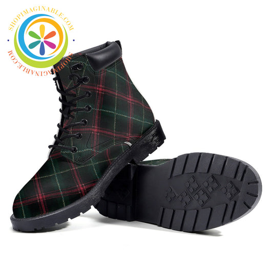 Retro Tartan Plaid - Leather Martin Boots