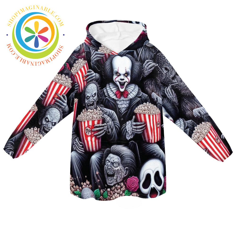 Scary Movie Blanket Hoodie white / ONESIZE