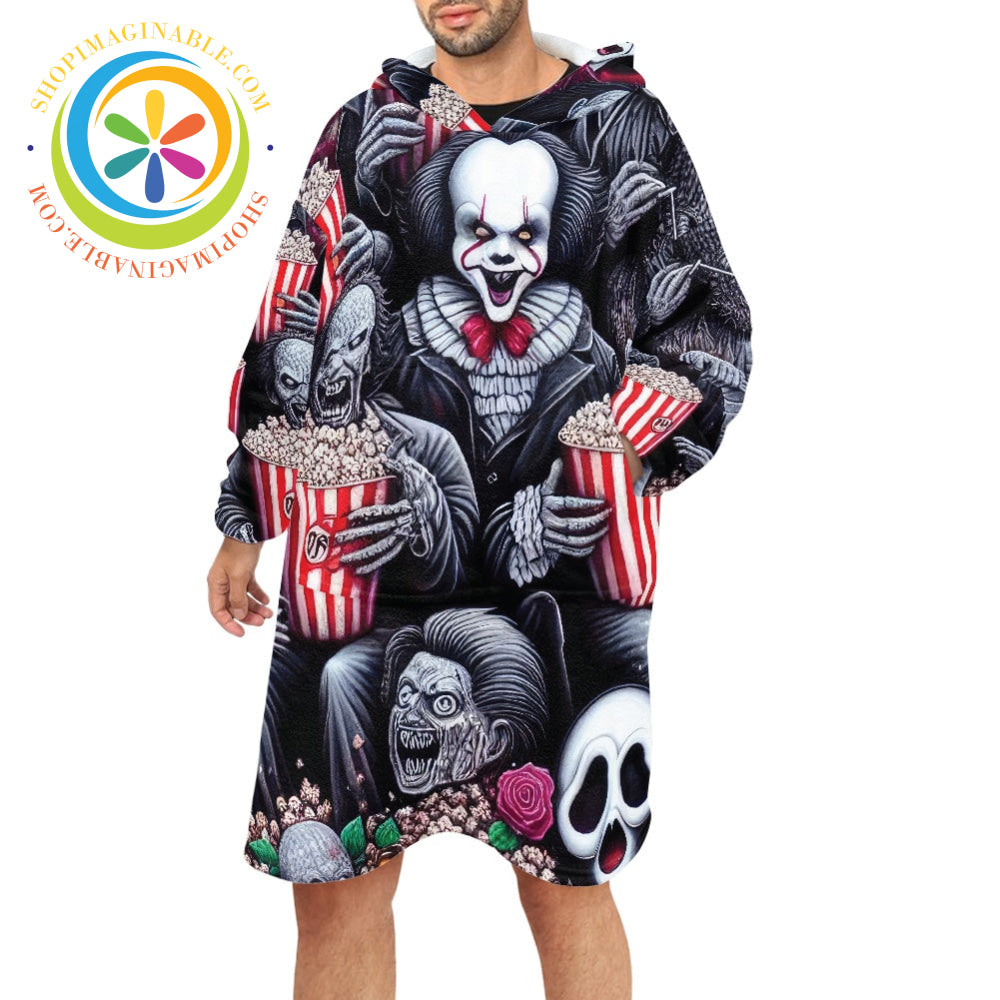 Scary Movie Blanket Hoodie white / ONESIZE