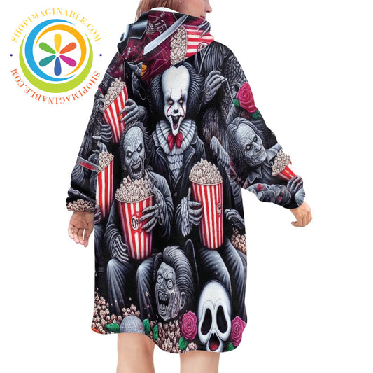 Scary Movie Blanket Hoodie white / ONESIZE