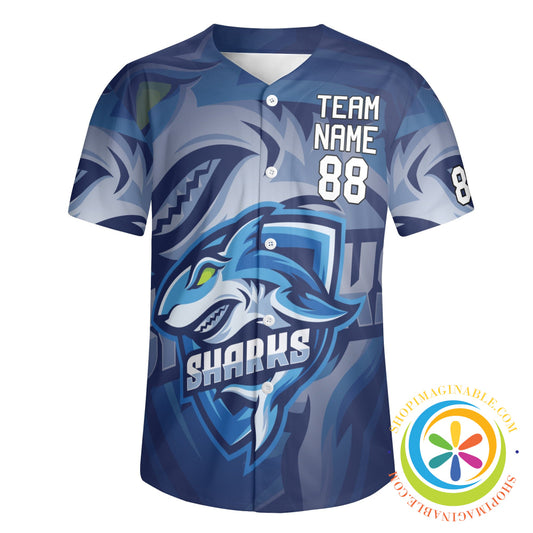 Sharks Team Unisex Baseball Jersey