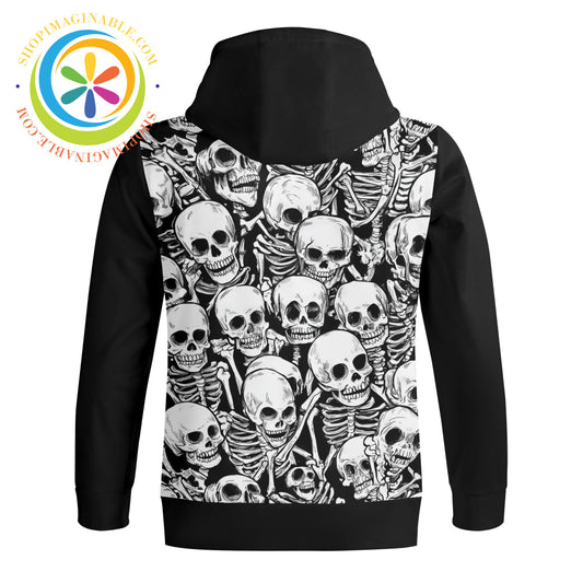 Skeletons Full Zip Turtleneck Hoodie Streetwear