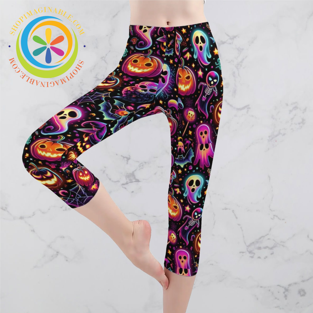 Spooky Halloween Capris Leggings Yoga Pants